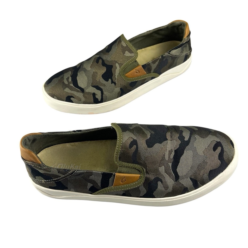 Sneakers OluKai Lae'ahi Green Camo Slip On Shoes Men's Size 12